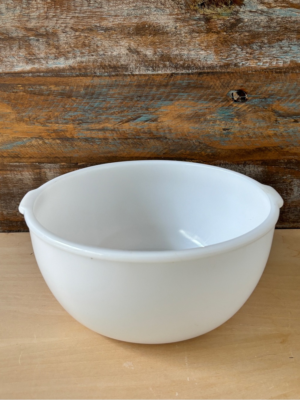 Vintage Glasbake For Sunbeam Large White Milk Glass Mixer Bowl